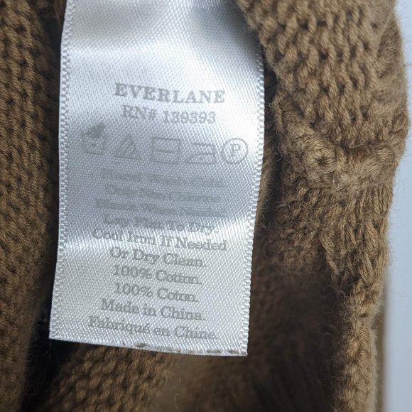 Everlane Brown Mock Neck Sweater Cotton Long Sleeve Size M - Picture 7 of 7